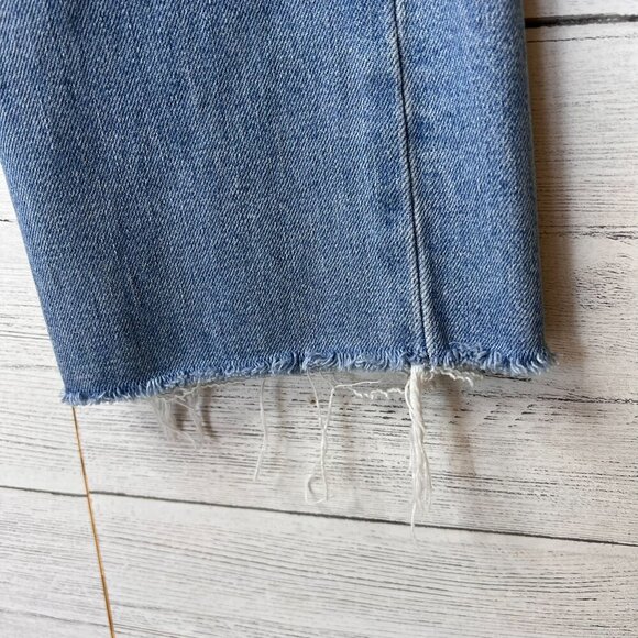 Everlane Jeans Womens Size 27R Light Wash Straight Leg Raw Hem Denim Cotton - Picture 5 of 15